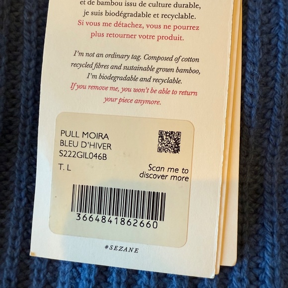 Sezane Moira Jumper Bleu D'hiver - Size L - Picture 3 of 8